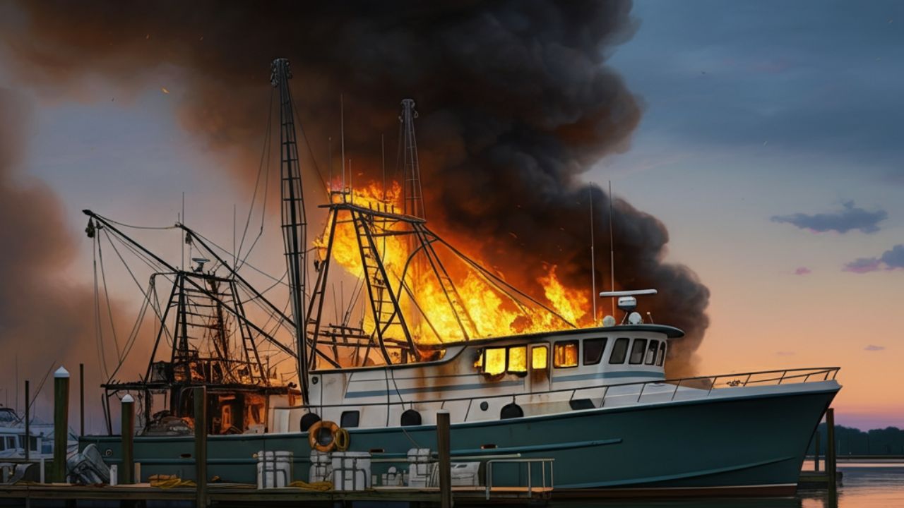 Boat Fire Alton Marina Illinois 2016 Fishing